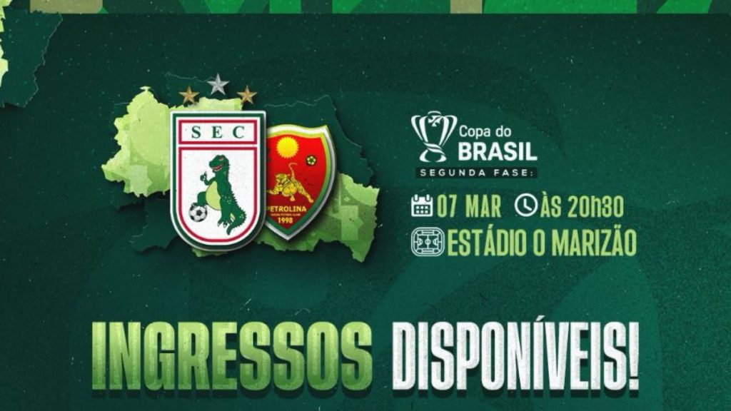 Ingressos Sousa x Petrolina, pela Copa do Brasil. Foto: Divulgação/Sousa EC