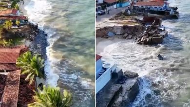 MaisPB • Mar avança e destrói acesso à 'Aldeia Forte' na Baía da Traição, no Litoral Norte